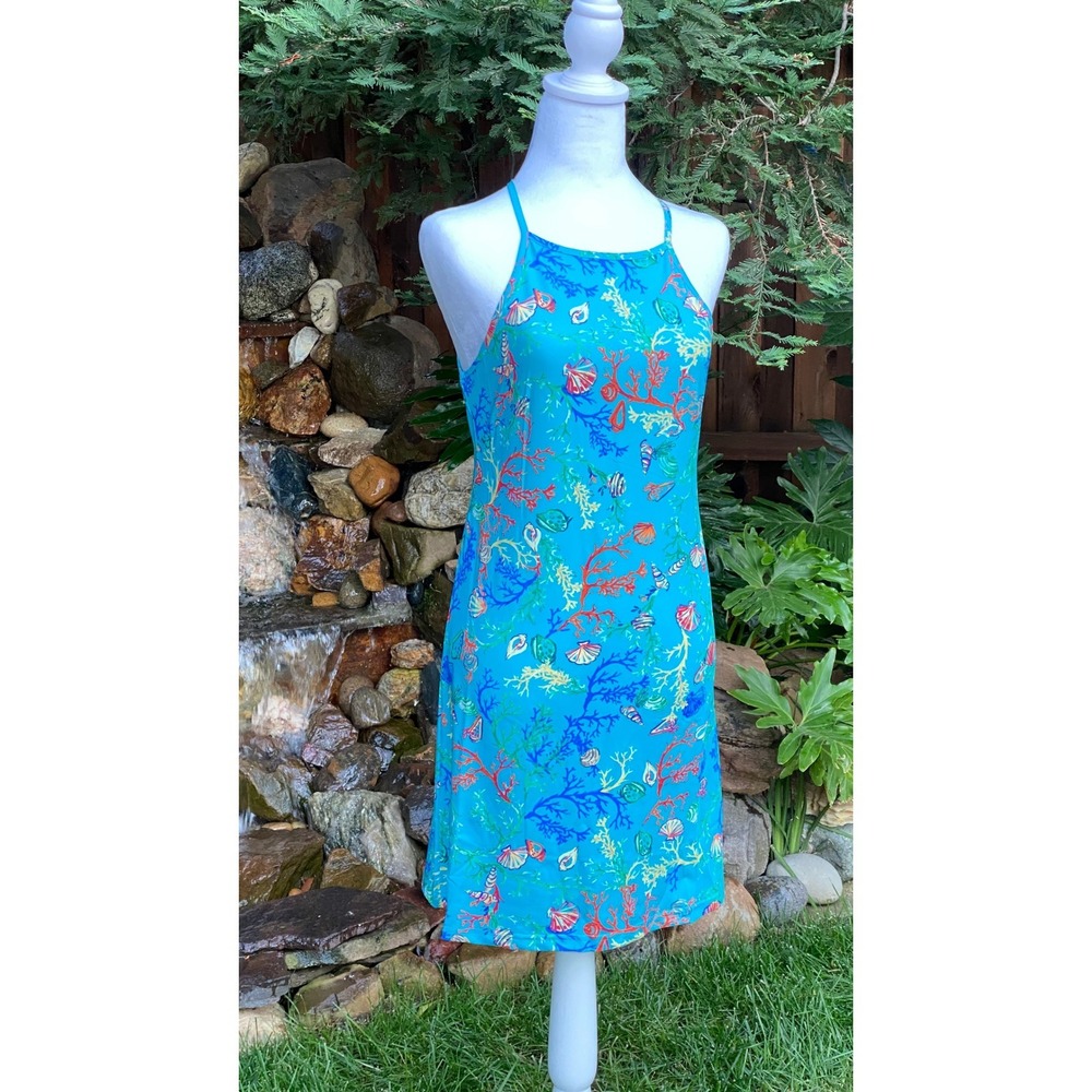 Banana Boat Sundress Size Large NWT UPF 50+ Aqua Blue Coral Reef BB878